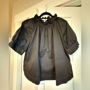 Antonio Melani Black Ruffled Blouse